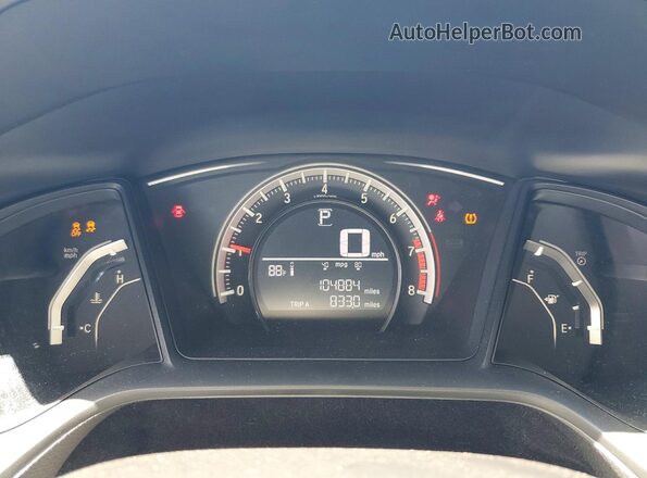 19XFC2F54GE205242 2016 HONDA CIVIC Gray Вид щитка приладів