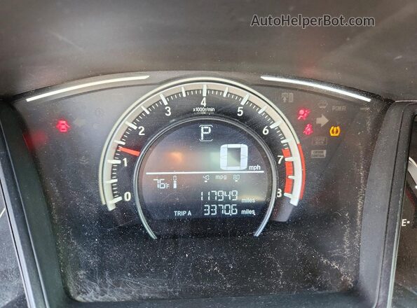 19XFC2F54HE051665 2017 HONDA CIVIC Black Instrument cluster view