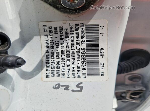 19XFC2F55HE033482 2017 HONDA CIVIC White 