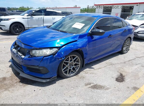 19XFC2F55JE021564 2018 HONDA CIVIC Blue Առջևի ձախ երեք քառորդ տեսարան