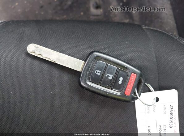 19XFC2F56GE057112 2016 HONDA CIVIC Gray Вид панелі приладів