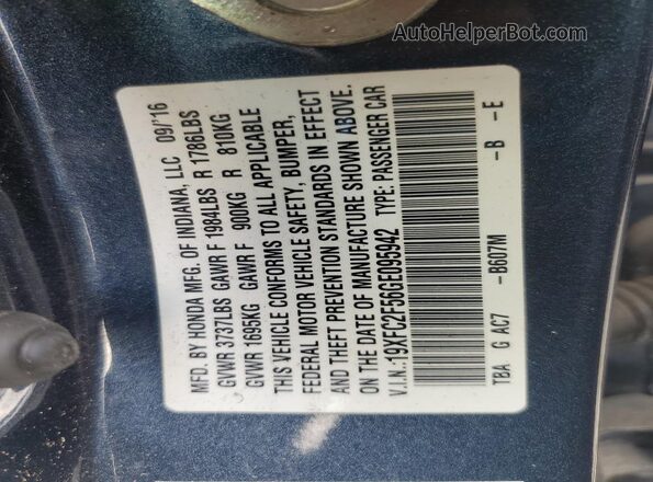19XFC2F56GE095942 2016 HONDA CIVIC Серый 