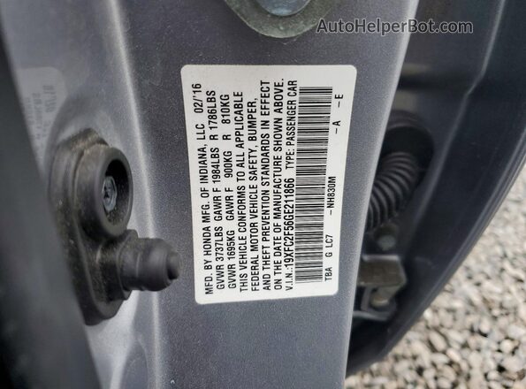 19XFC2F56GE211866 2016 HONDA CIVIC Silver Շարժիչի բաժամունքի տեսք