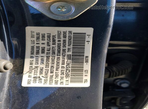 19XFC2F57HE215555 2017 HONDA CIVIC Синий 
