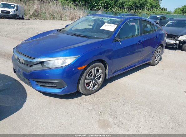 19XFC2F5XGE081400 2016 HONDA CIVIC Blue Առջևի ձախ երեք քառորդ տեսարան