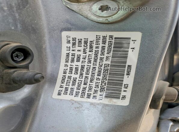 19XFC2F5XHE050763 2017 HONDA CIVIC Silver Շարժիչի բաժամունքի տեսք