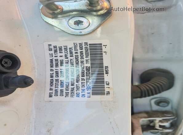 19XFC2F5XJE024802 2018 HONDA CIVIC Белый Вид подкапотного пространства
