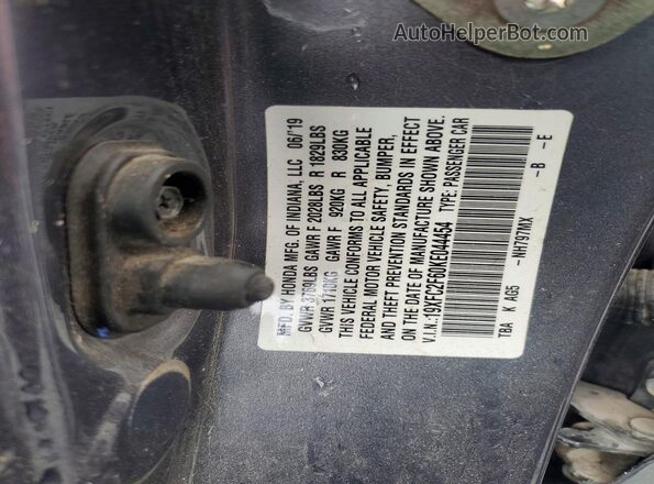 19XFC2F60KE044454 2019 HONDA CIVIC Серебряный 