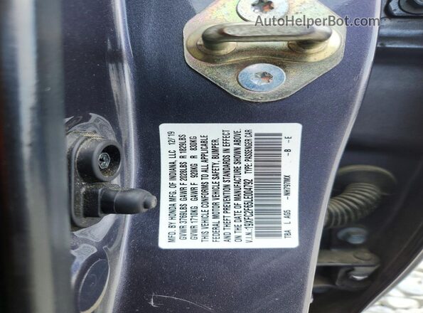 19XFC2F65LE004792 2020 HONDA CIVIC Угольный 