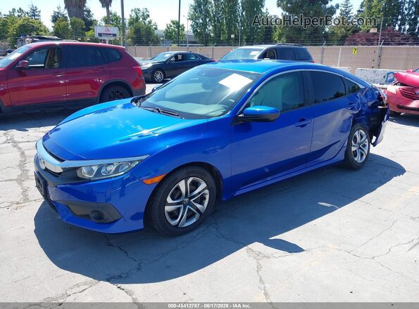 19XFC2F68GE223445 2016 HONDA CIVIC Blue Առջևի ձախ երեք քառորդ տեսարան