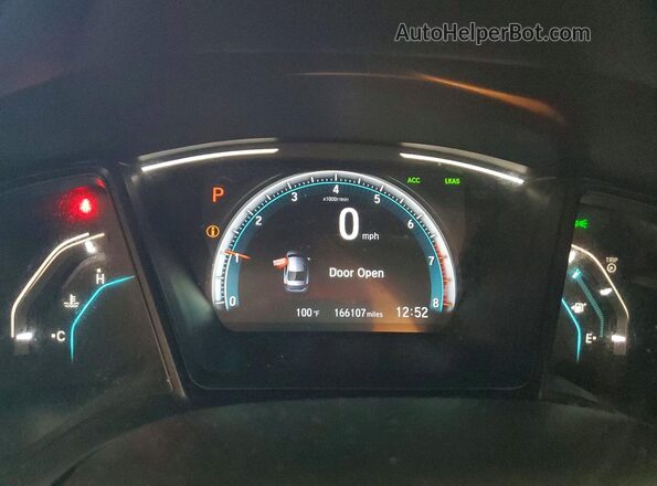 19XFC2F69KE043223 2019 HONDA CIVIC Blue Vista del cuadro de instrumentos
