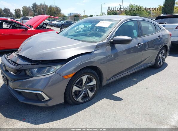 19XFC2F69KE209076 2019 HONDA CIVIC Gray Առջևի ձախ երեք քառորդ տեսարան