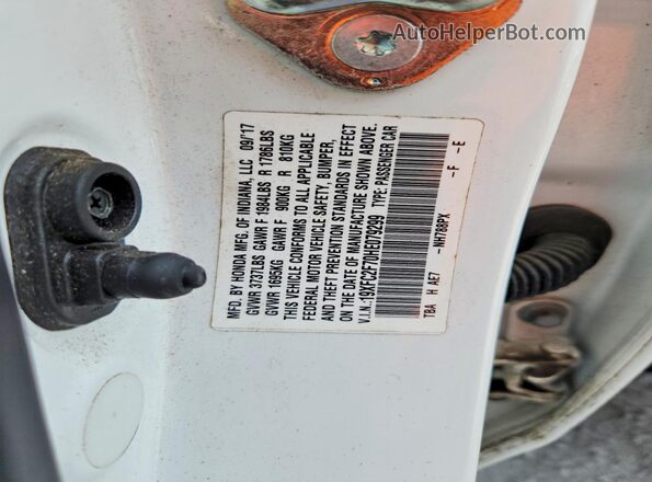 19XFC2F70HE079299 2017 HONDA CIVIC White Vista de la etiqueta del VIN