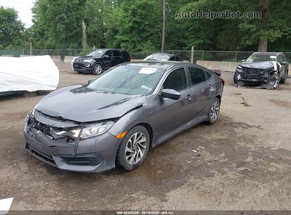 19XFC2F71GE211243 2016 HONDA CIVIC Gray Առջևի ձախ երեք քառորդ տեսարան