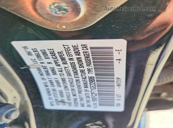 19XFC2F71GE229886 2016 HONDA CIVIC Black 