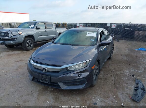 19XFC2F71HE054931 2017 HONDA CIVIC Gray წინა მარცხენა ხედი სამი მეოთხედიდან