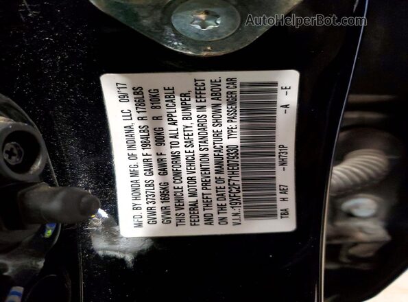19XFC2F71HE079330 2017 HONDA CIVIC Black Вид підкапотного простору