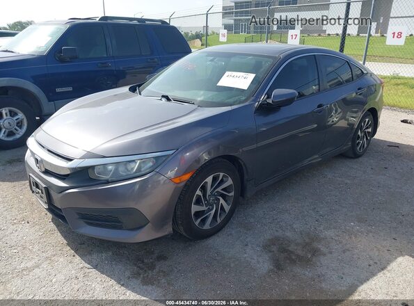 19XFC2F71JE007999 2018 HONDA CIVIC Gray წინა მარცხენა ხედი სამი მეოთხედიდან