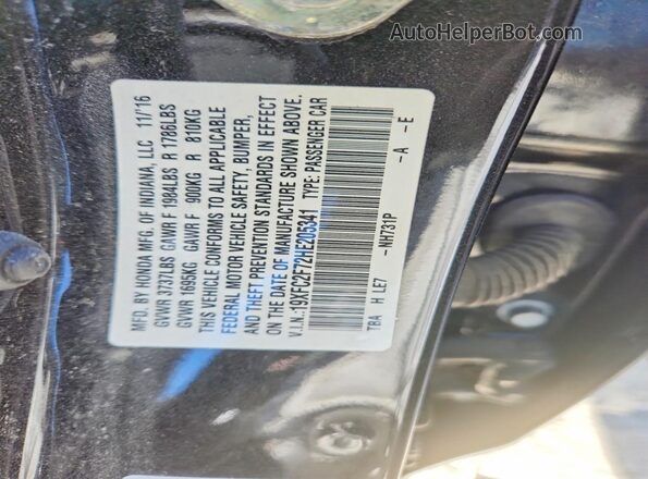 19XFC2F72HE205341 2017 HONDA CIVIC Черный 