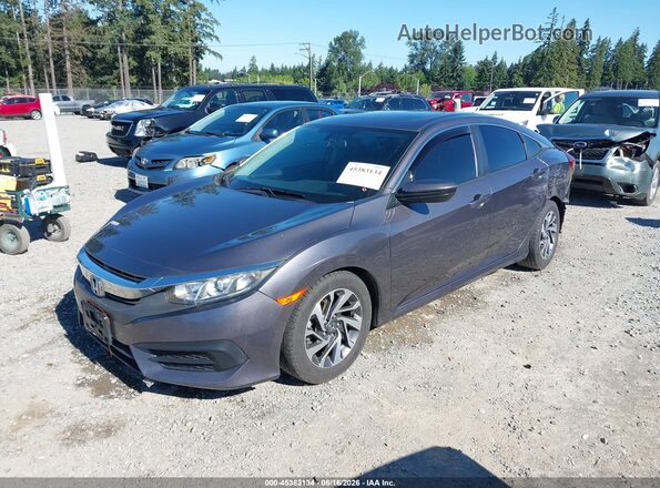 19XFC2F74GE224942 2016 HONDA CIVIC Gray Առջևի ձախ երեք քառորդ տեսարան