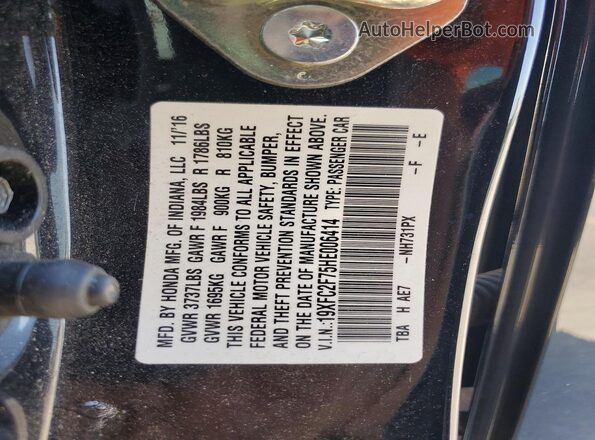 19XFC2F75HE006414 2017 HONDA CIVIC Black 