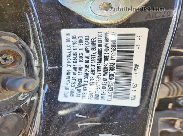 19XFC2F76GE078673 2016 HONDA CIVIC Black Вид підкапотного простору