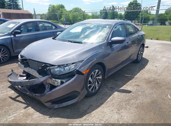 19XFC2F76GE081444 2016 HONDA CIVIC Gray Առջևի ձախ երեք քառորդ տեսարան