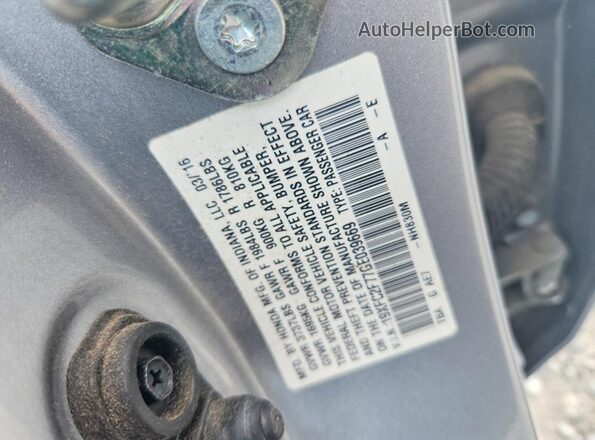 19XFC2F77GE039669 2016 HONDA CIVIC Silver 