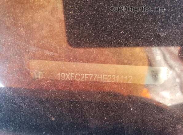 19XFC2F77HE231112 2017 HONDA CIVIC White Widok komory silnika