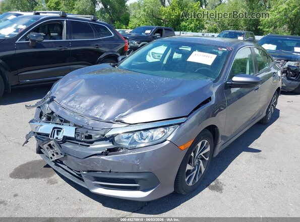 19XFC2F77JE004069 2018 HONDA CIVIC Gray Առջևի ձախ երեք քառորդ տեսարան
