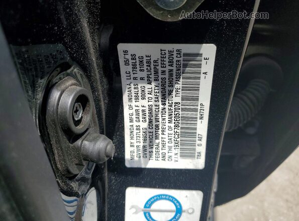 19XFC2F78GE057078 2016 HONDA CIVIC Black 