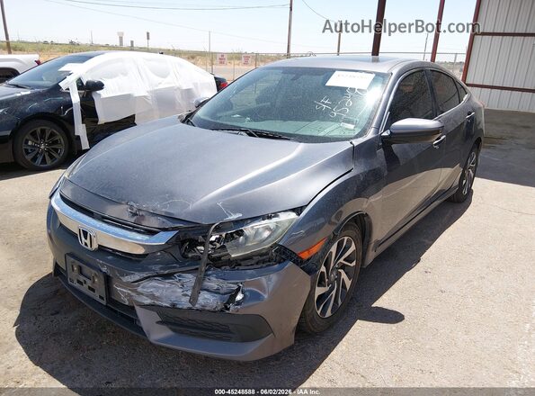 19XFC2F79HE003466 2017 HONDA CIVIC Gray წინა მარცხენა ხედი სამი მეოთხედიდან