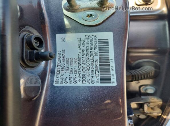 19XFC2F80ME002192 2021 HONDA CIVIC Gray Widok naklejki z numerem VIN