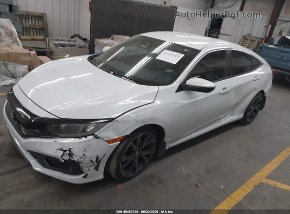 19XFC2F81KE037367 2019 HONDA CIVIC White Առջևի ձախ երեք քառորդ տեսարան