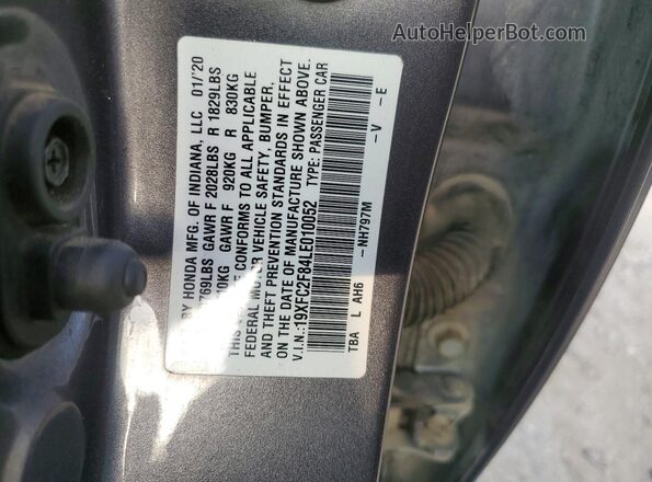 19XFC2F84LE010052 2020 HONDA CIVIC Silver Widok komory silnika