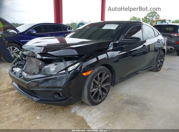19XFC2F84LE019091 2020 HONDA CIVIC Black Առջևի ձախ երեք քառորդ տեսարան