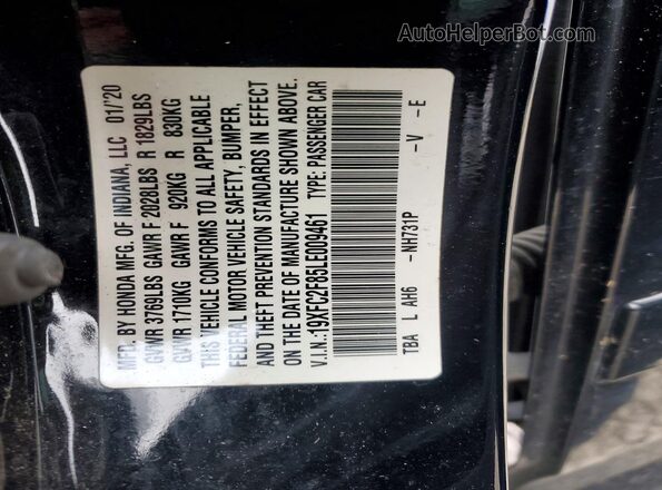 19XFC2F85LE009461 2020 HONDA CIVIC Black 