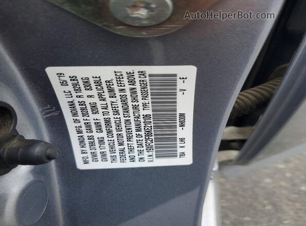 19XFC2F86KE210106 2019 HONDA CIVIC Gray Vista del compartimento del motor