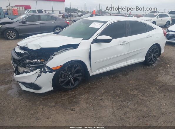 19XFC2F88LE023631 2020 HONDA CIVIC White Առջևի ձախ երեք քառորդ տեսարան