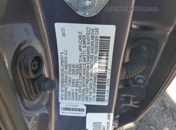 19XFC2F8XME002569 2021 HONDA CIVIC Серый 