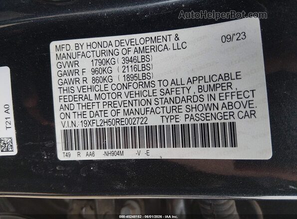 19XFL2H50RE002722 2024 HONDA CIVIC Silver Engine compartment view