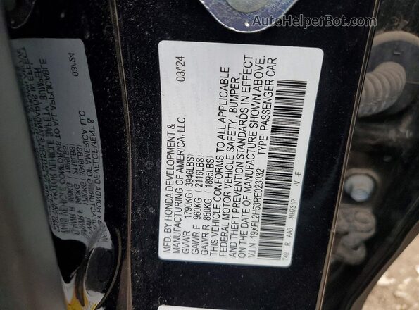 19XFL2H53RE023032 2024 HONDA CIVIC Black Widok komory silnika