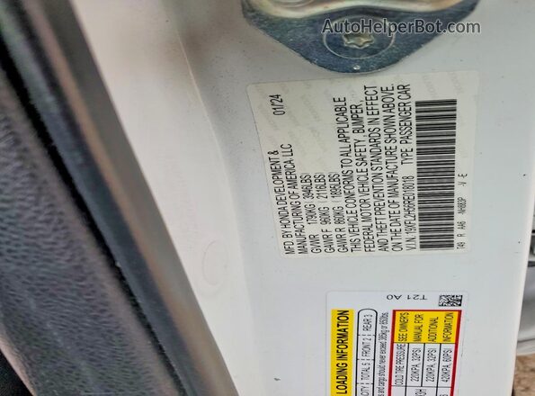 19XFL2H56RE018018 2024 HONDA CIVIC White ძრავის განყოფილების ხედი