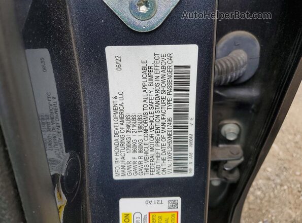 19XFL2H5XNE017495 2022 HONDA CIVIC Gray 