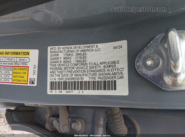 19XFL2H83RE026782 2024 HONDA CIVIC Red Вид підкапотного простору