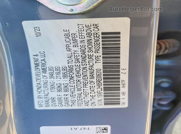 19XFL2H85RE006310 2024 HONDA CIVIC Серый 