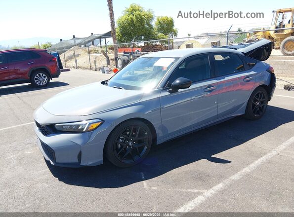 19XFL2H86SE001834 2025 HONDA CIVIC Gray წინა მარცხენა ხედი სამი მეოთხედიდან