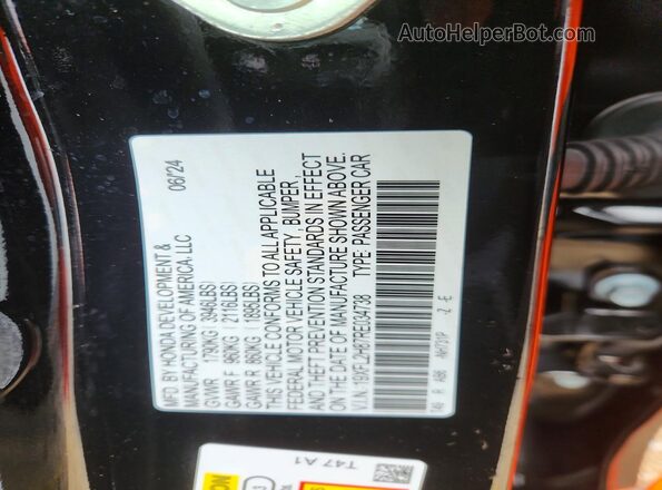 19XFL2H87RE034738 2024 HONDA CIVIC Black Շարժիչի բաժամունքի տեսք