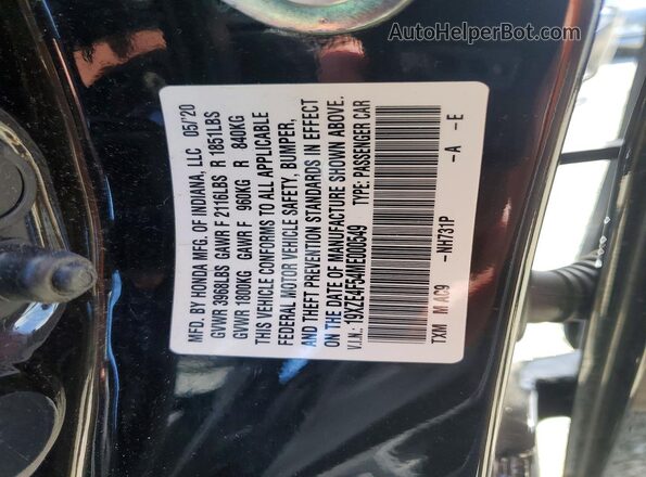 19XZE4F54ME000549 2021 HONDA INSIGHT Black Вид наклейки з VIN-кодом