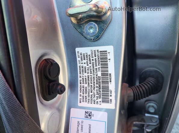19XZE4F90ME001832 2021 HONDA INSIGHT Silver Engine compartment view